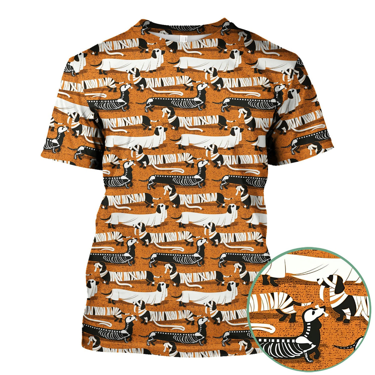 Dachshund Skeleton Nurse Scrub Top - Halloween Gift