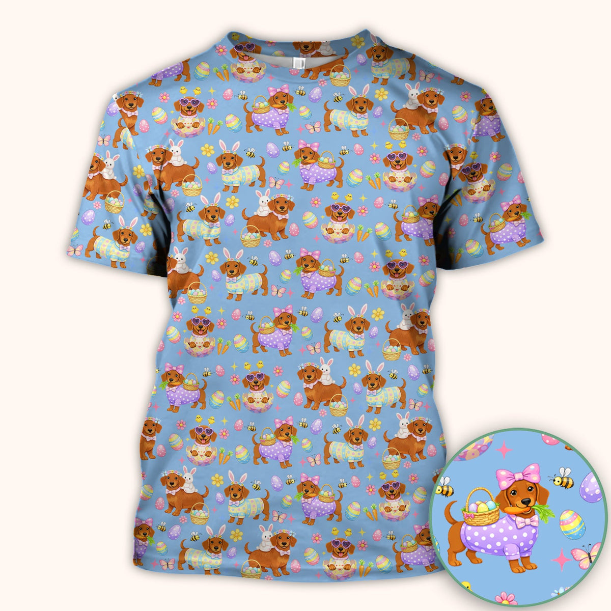Easter Dachshund Nurse Scrub Top