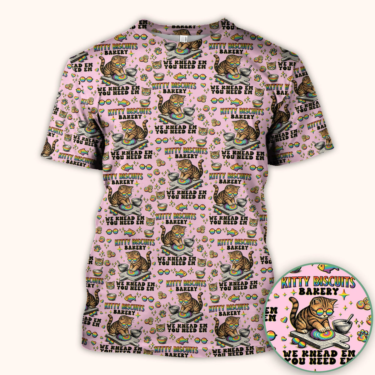 Pride Nurse Cat Baking Scrub Top