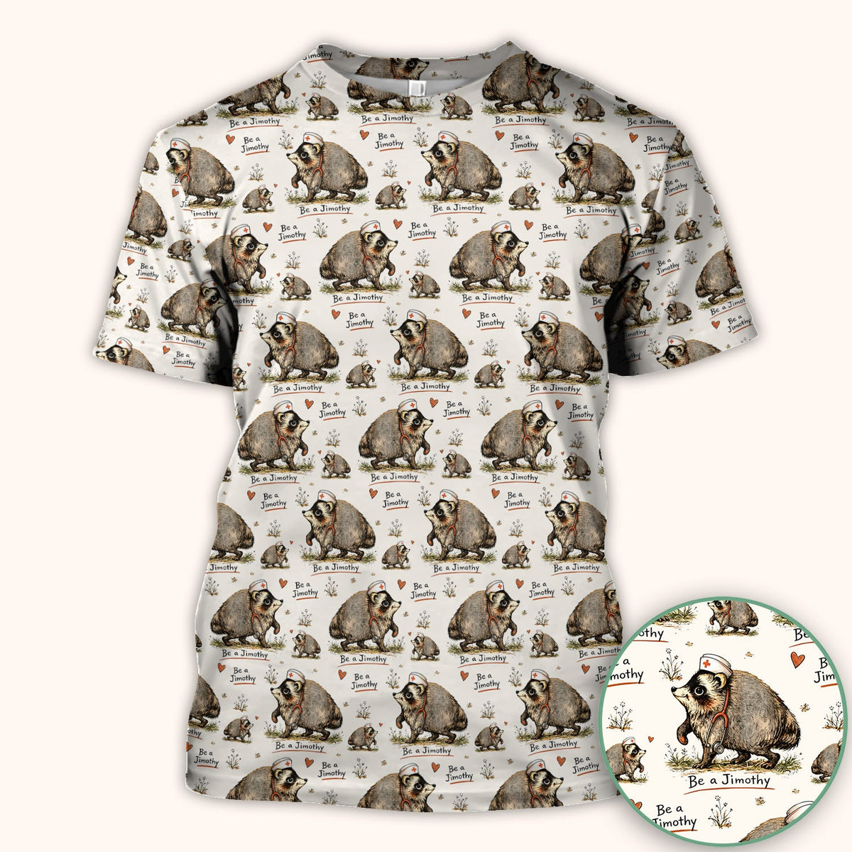 Funny Be A Jimothy Opossum Nurse Scrub Top