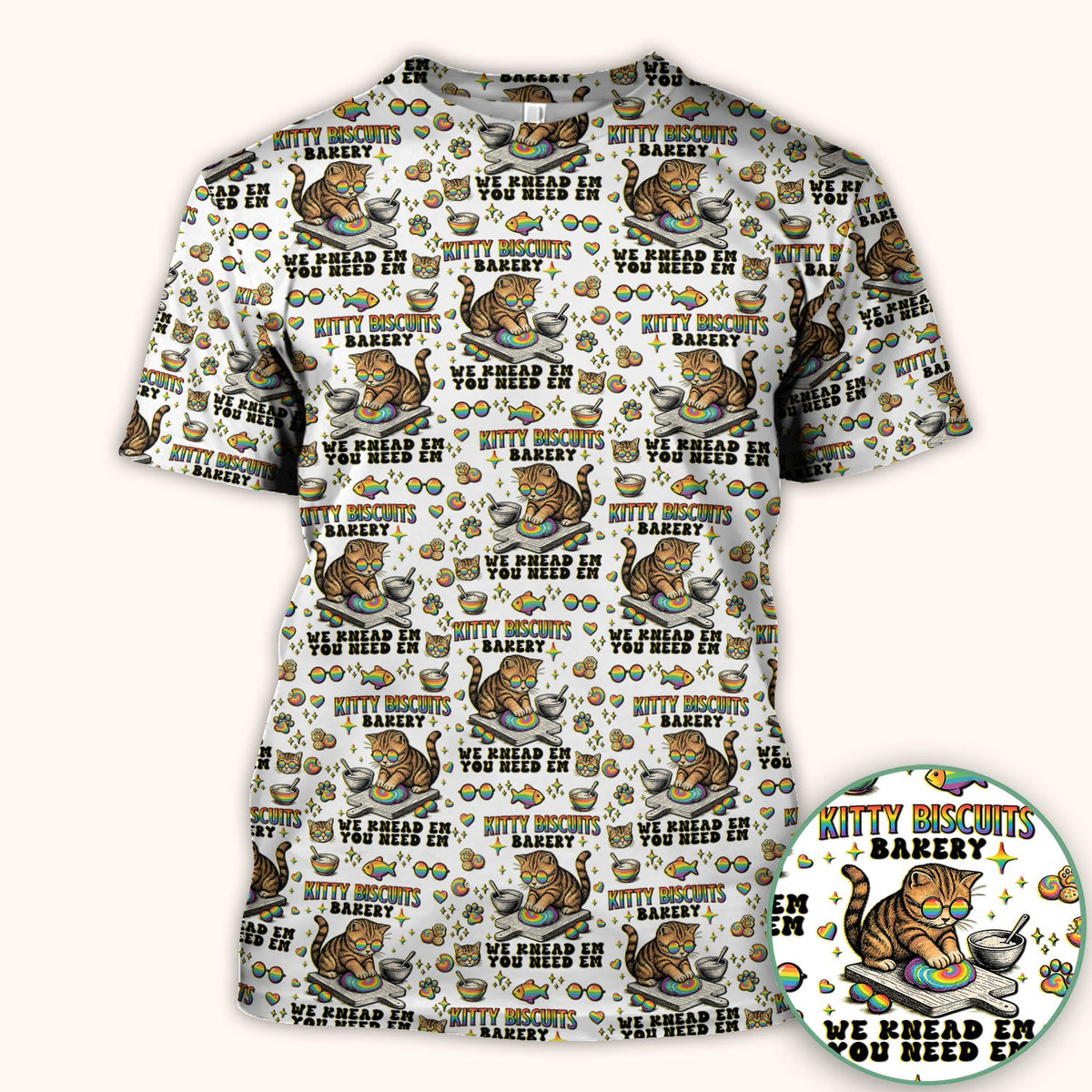 Pride Nurse Cat Baking Scrub Top