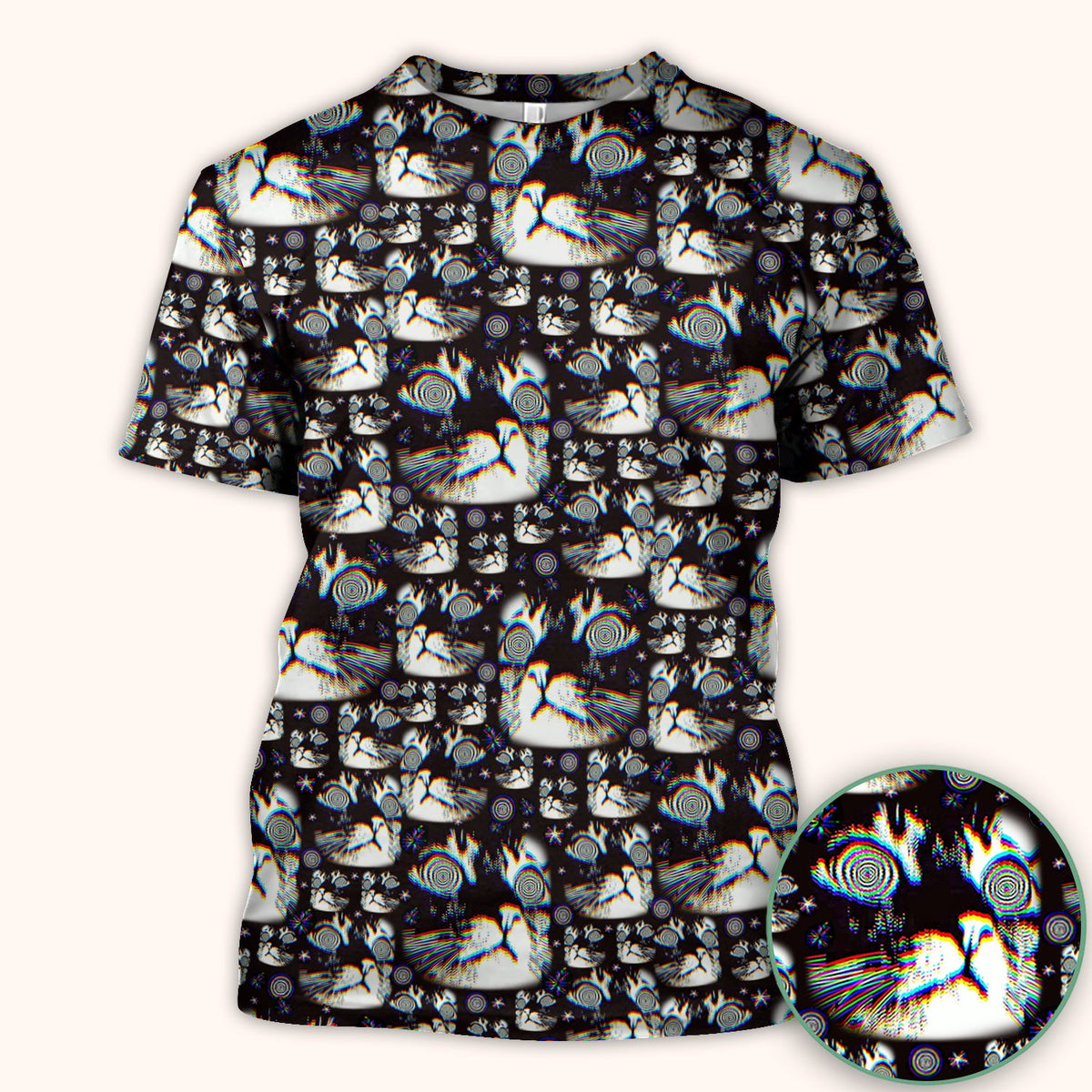 Cosmic Cat Eye Spiral Nurse Scrub Top
