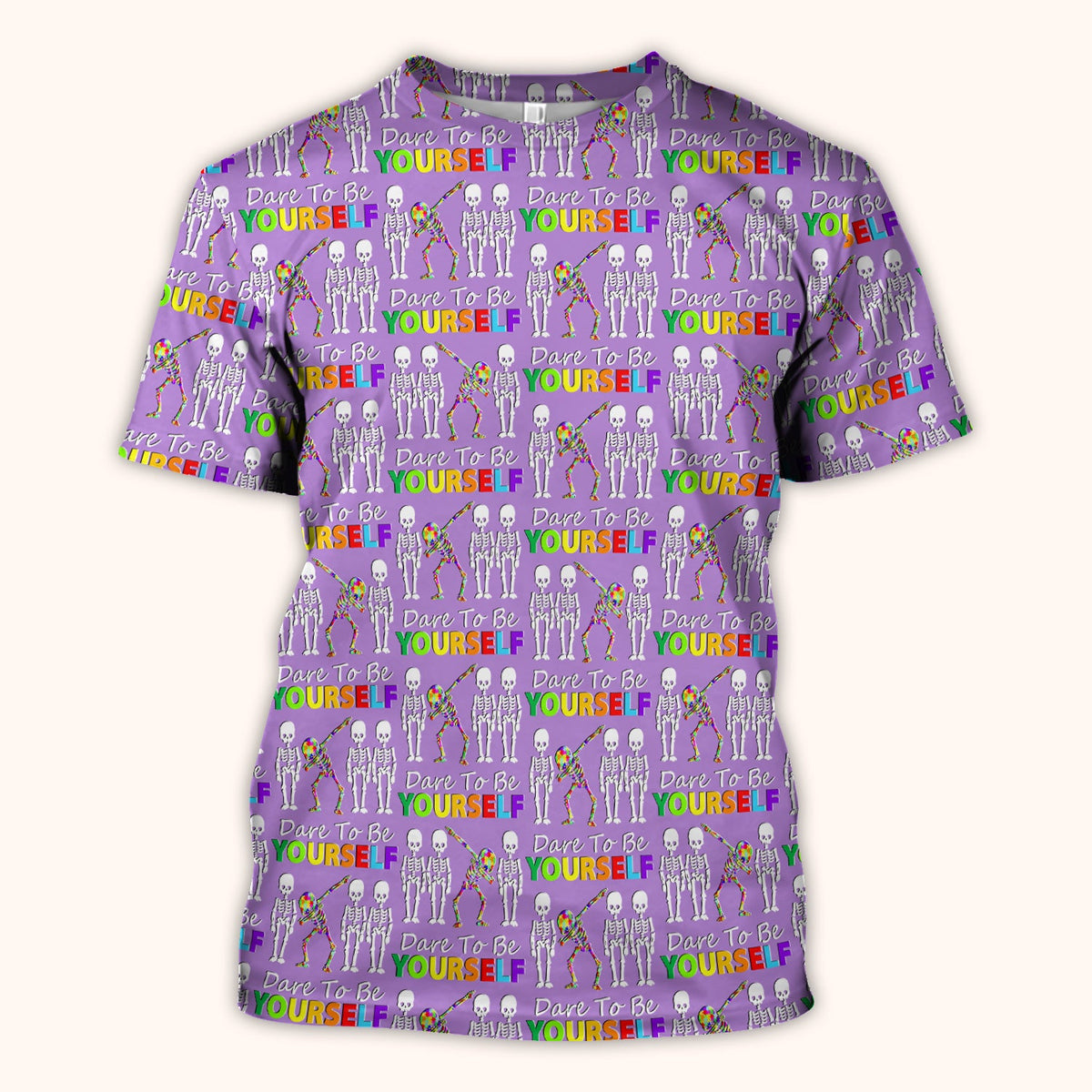 Rainbow Skeleton Dare To Be Yourself Nurse Scrub Top