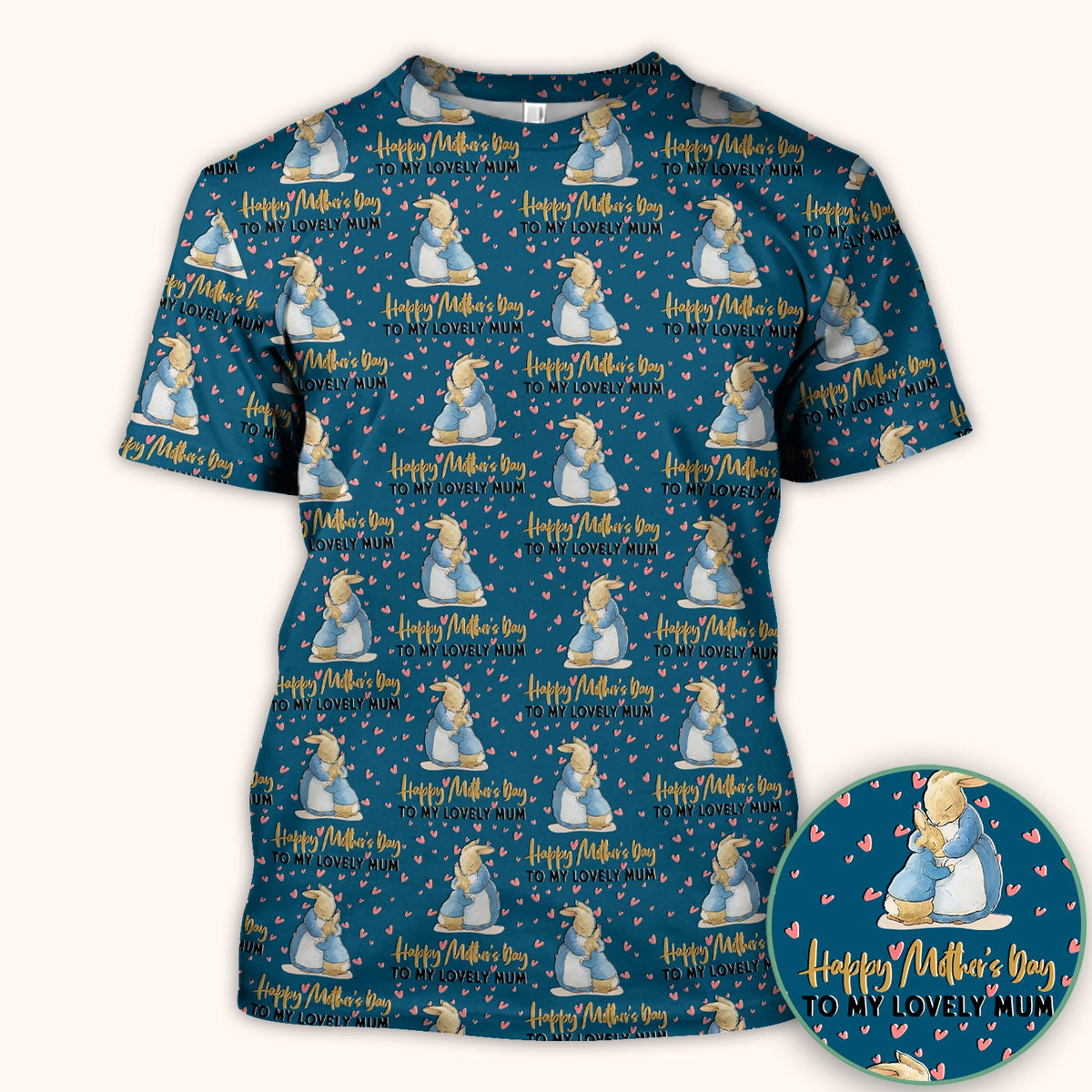 Mothers Day Bunny Love Nurse Scrub Top