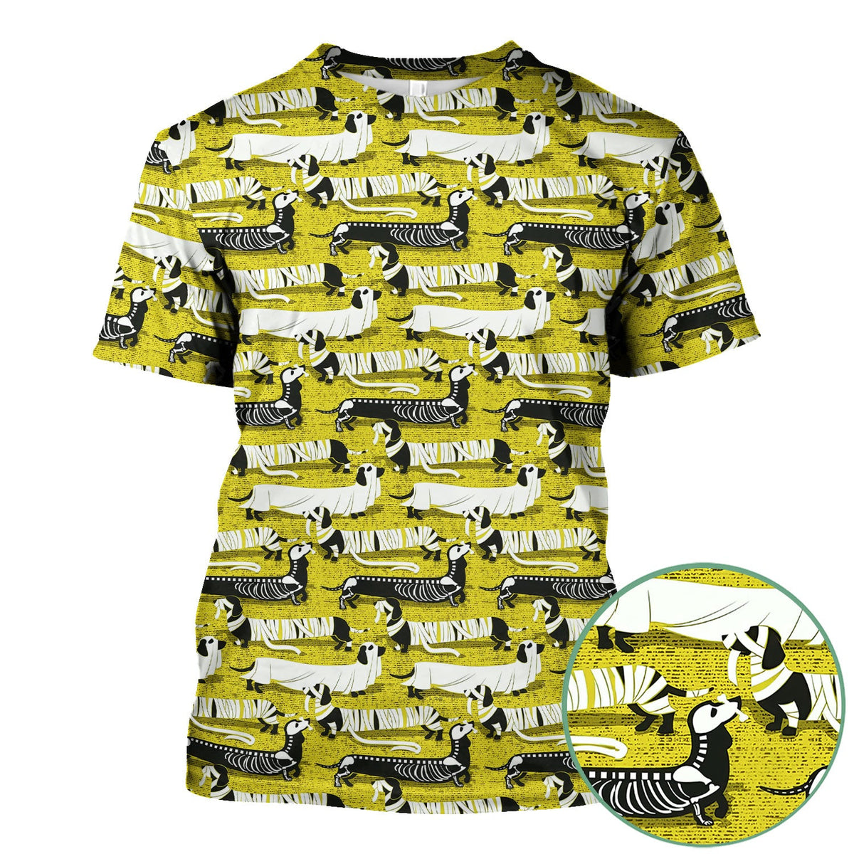 Dachshund Skeleton Nurse Scrub Top - Halloween Gift