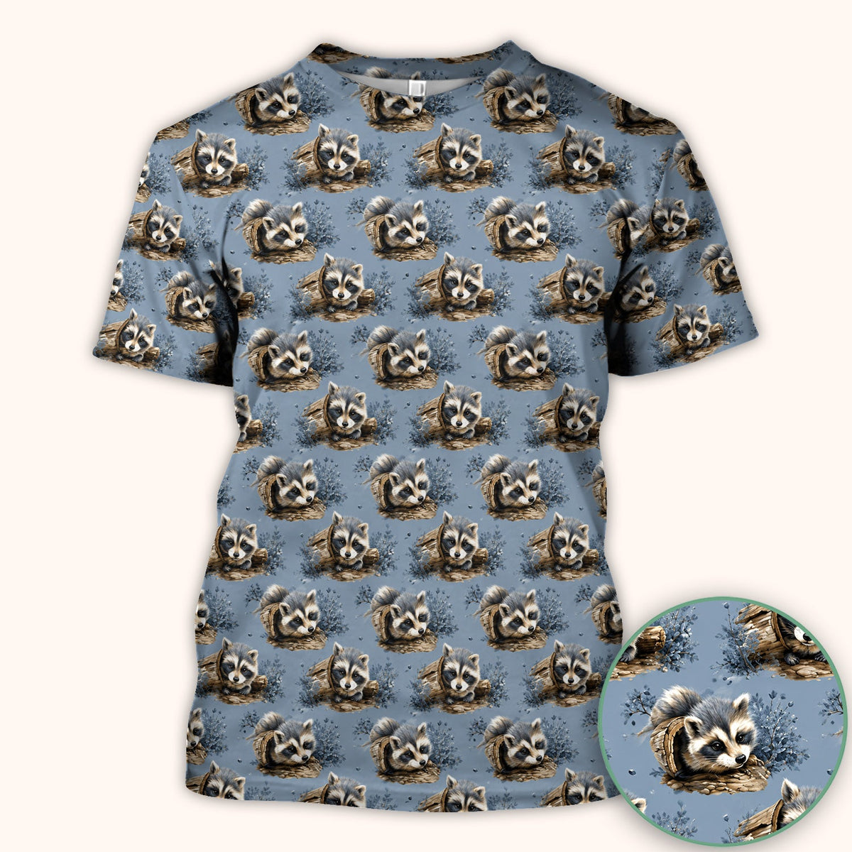 Raccoon In Log Nurse Scrub Top