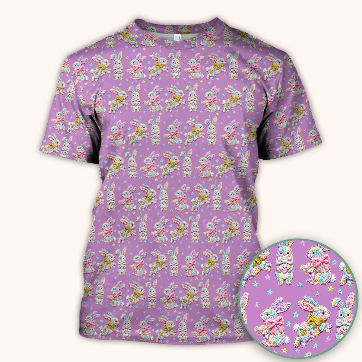 Cartoon Bunny Nurse Scrub Top - Easter Gift