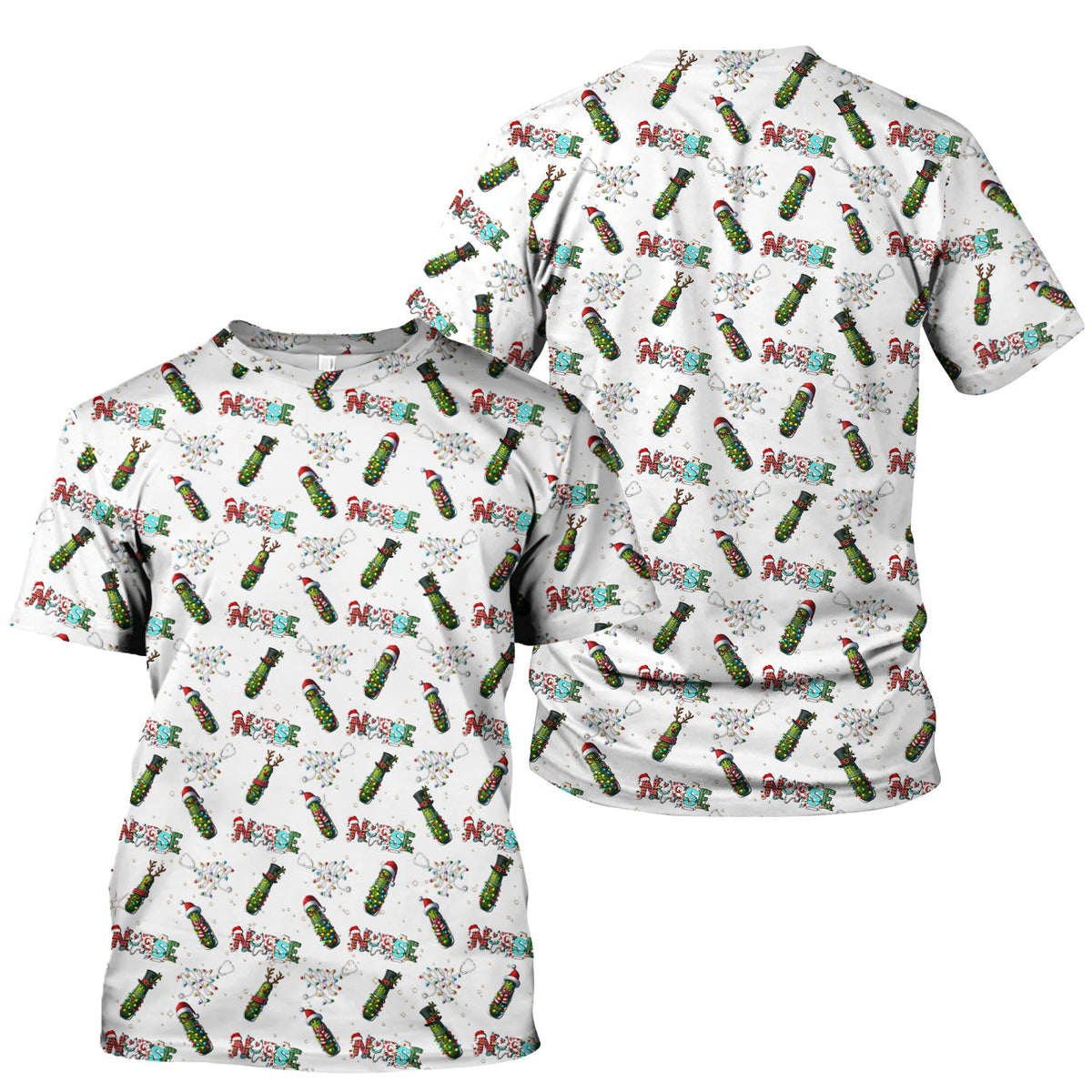 Christmas Pickle Nurse Scrub Top