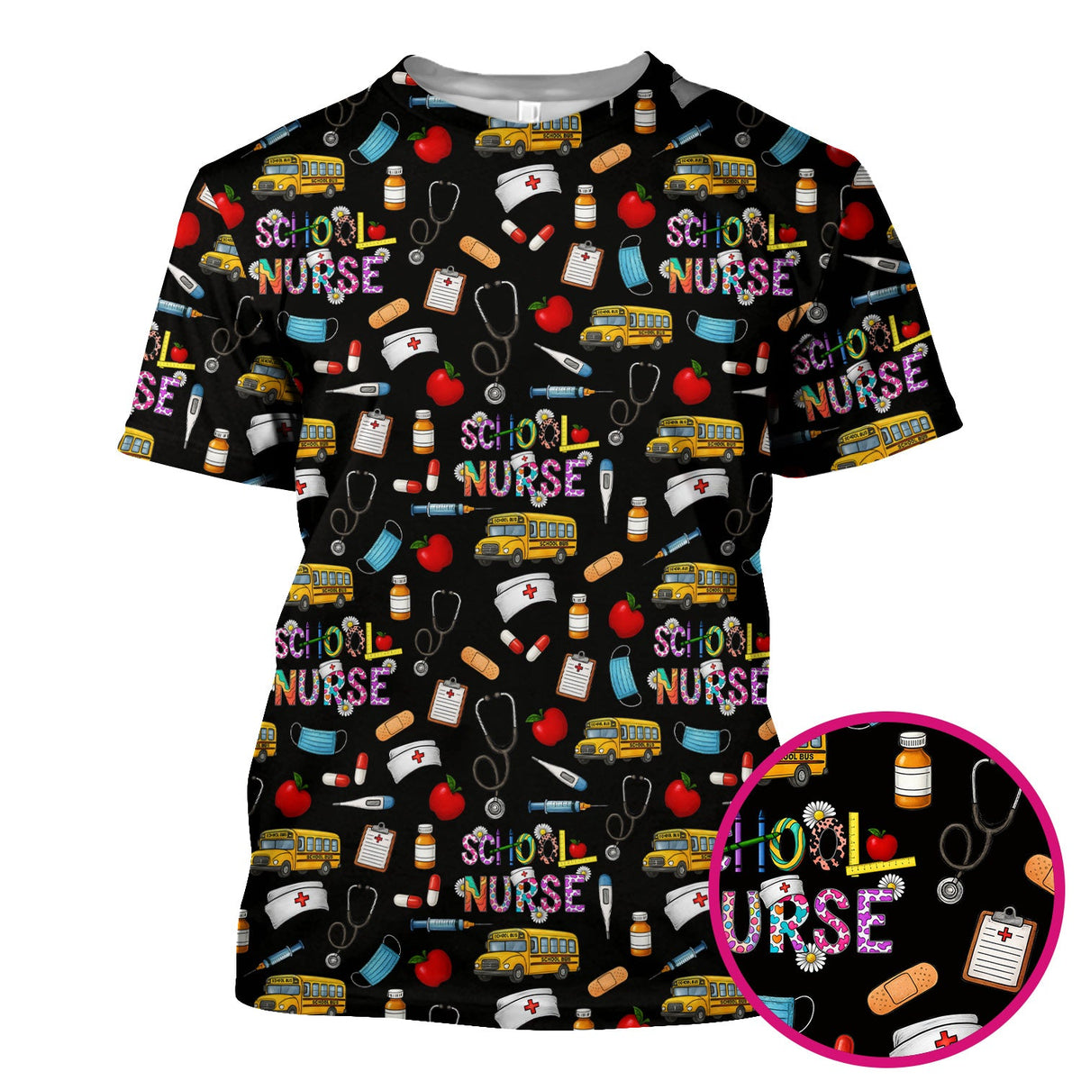 School Life Nurse Scrub Top