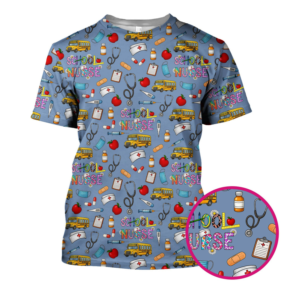 School Life Nurse Scrub Top