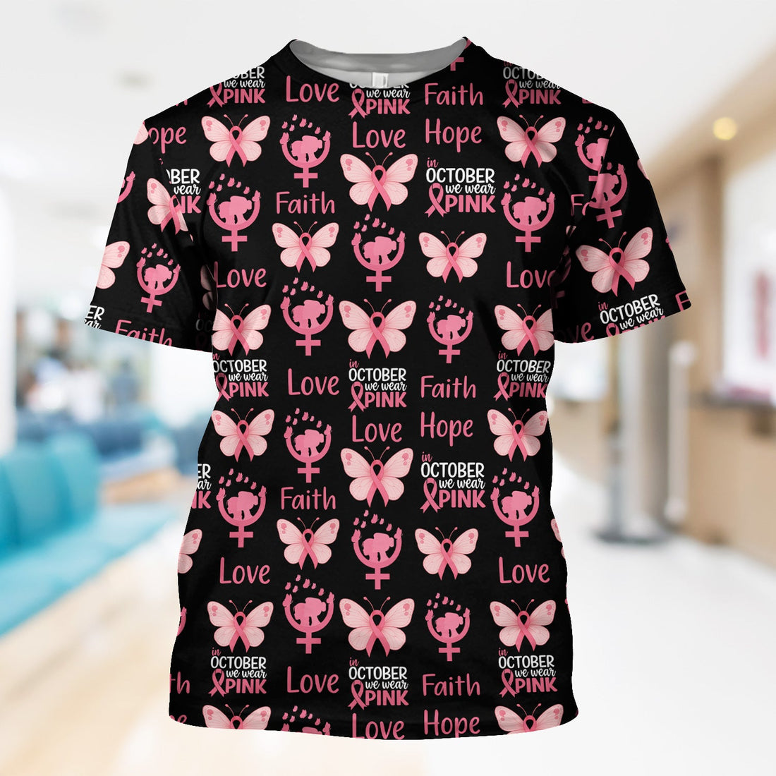 Breast Cancer Warrior Faith Hope Love Nurse Shirt