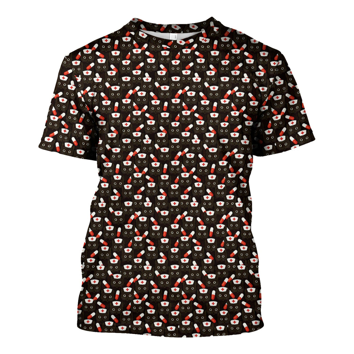 Nurse Cat With Pills Scrub Top