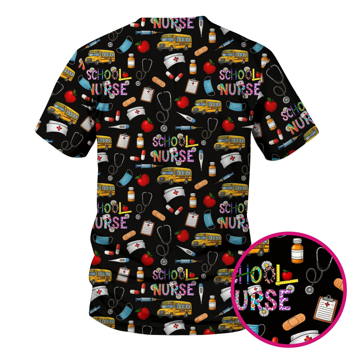 School Life Nurse Scrub Top