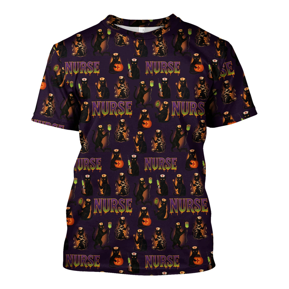 Black Cat Pumpkin IV Bag Nurse Shirt - Halloween Gift