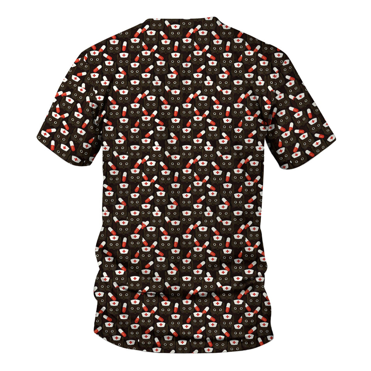 Nurse Cat With Pills Scrub Top