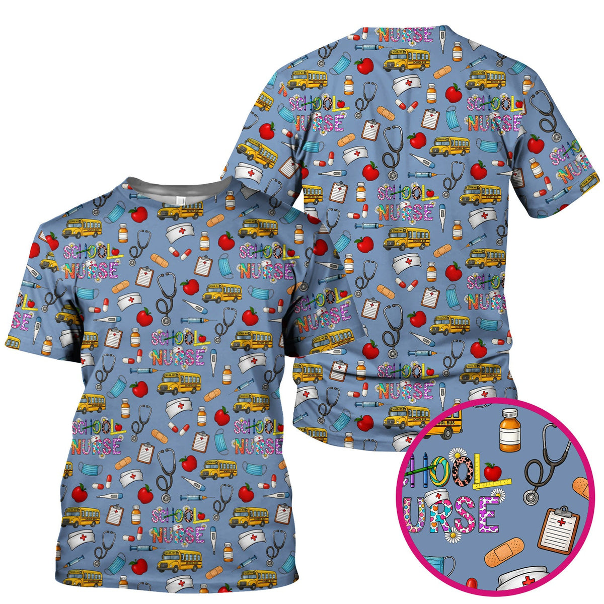 School Life Nurse Scrub Top