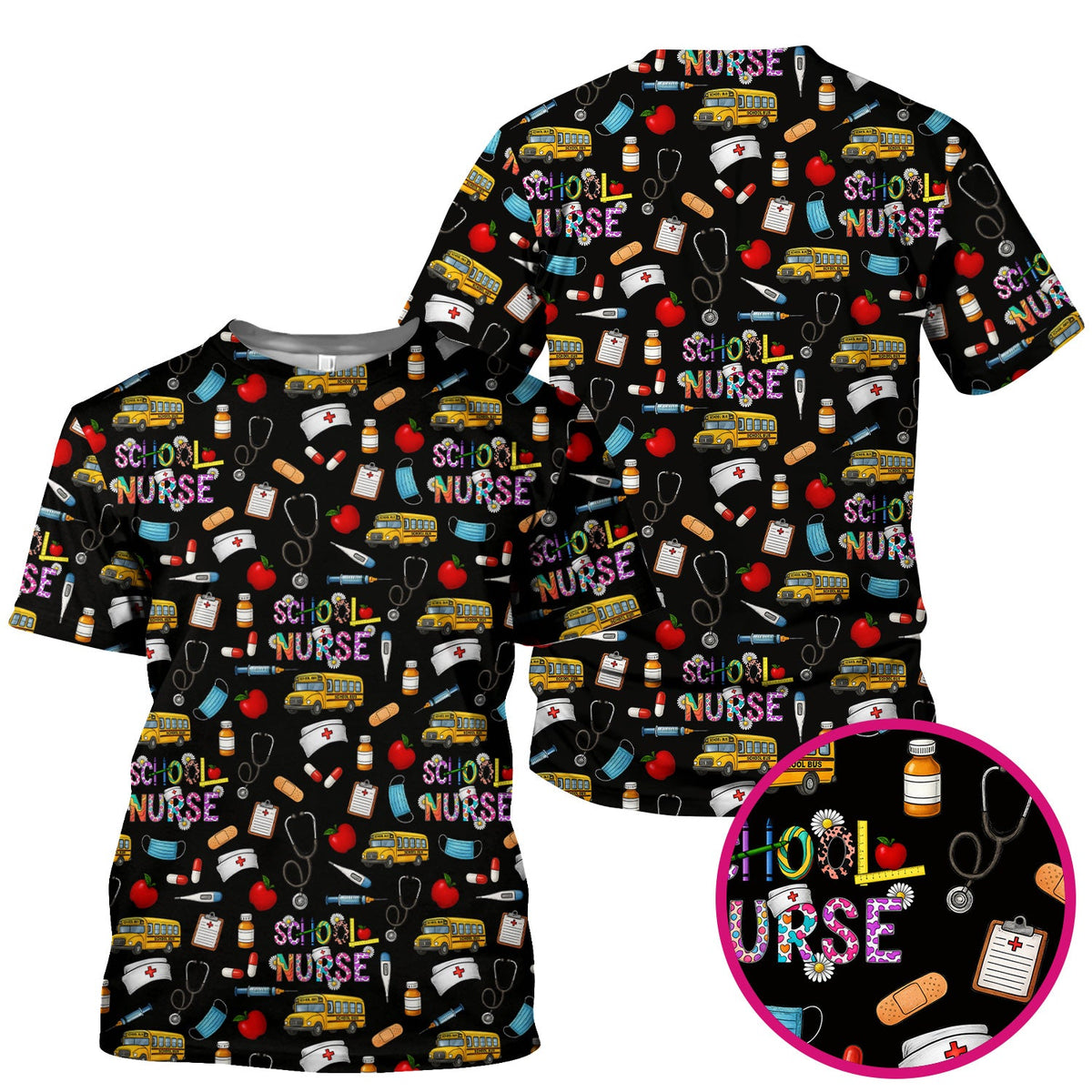 School Life Nurse Scrub Top