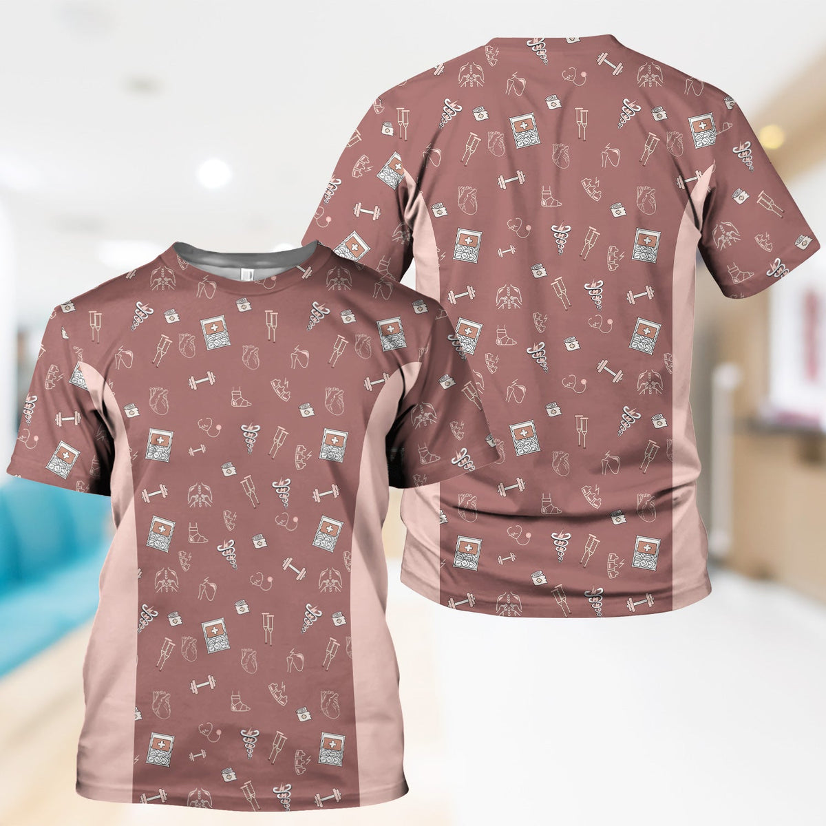 Fitness Gym Icons Nurse Shirt