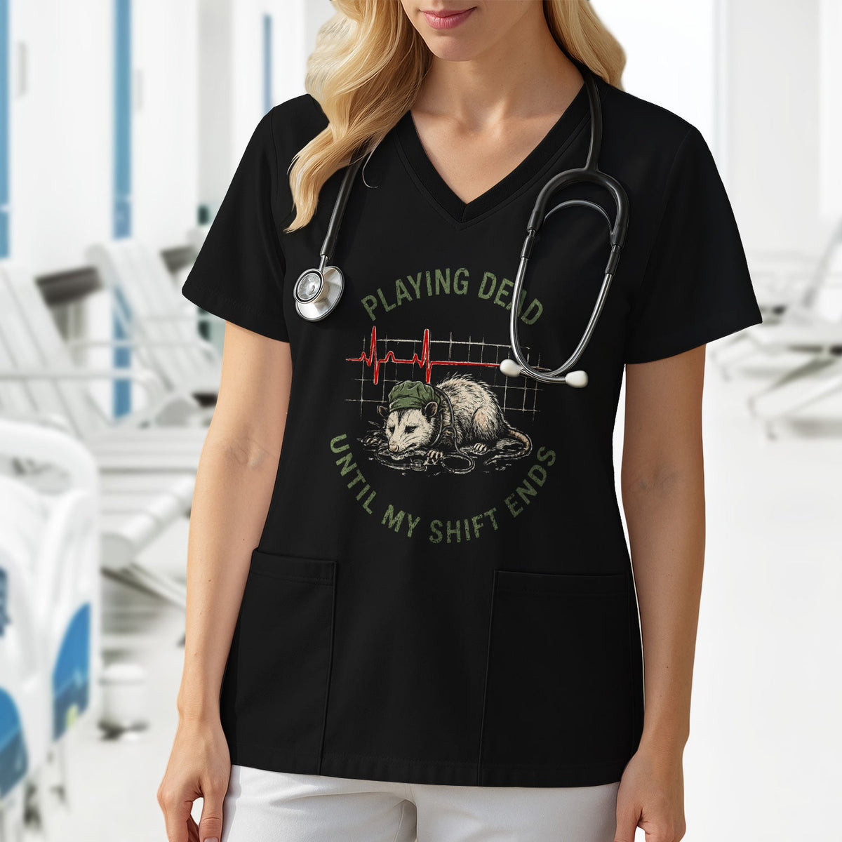 Opossum Playing Dead Until Shift Ends Nurse Shirt
