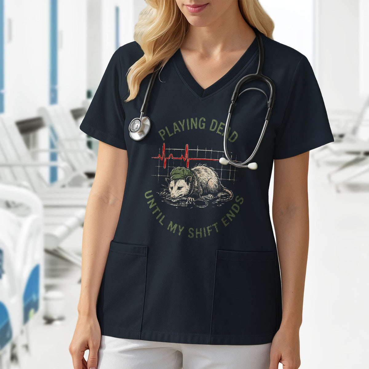 Opossum Playing Dead Until Shift Ends Nurse Shirt