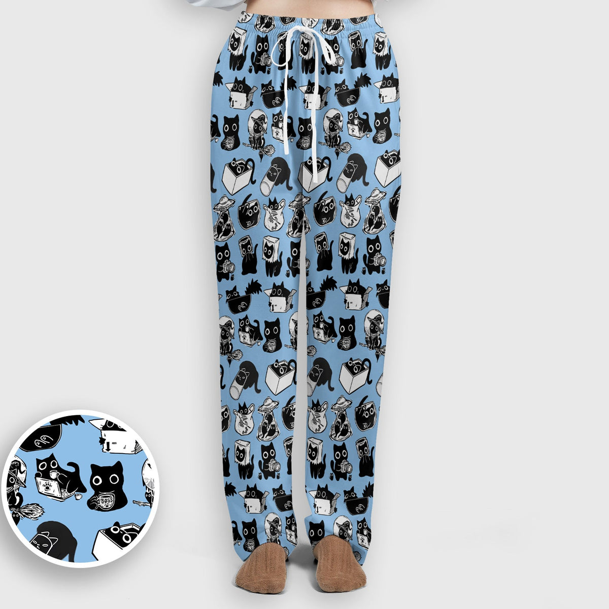 Black Cat Halloween Doodle Nurse Scrub Set