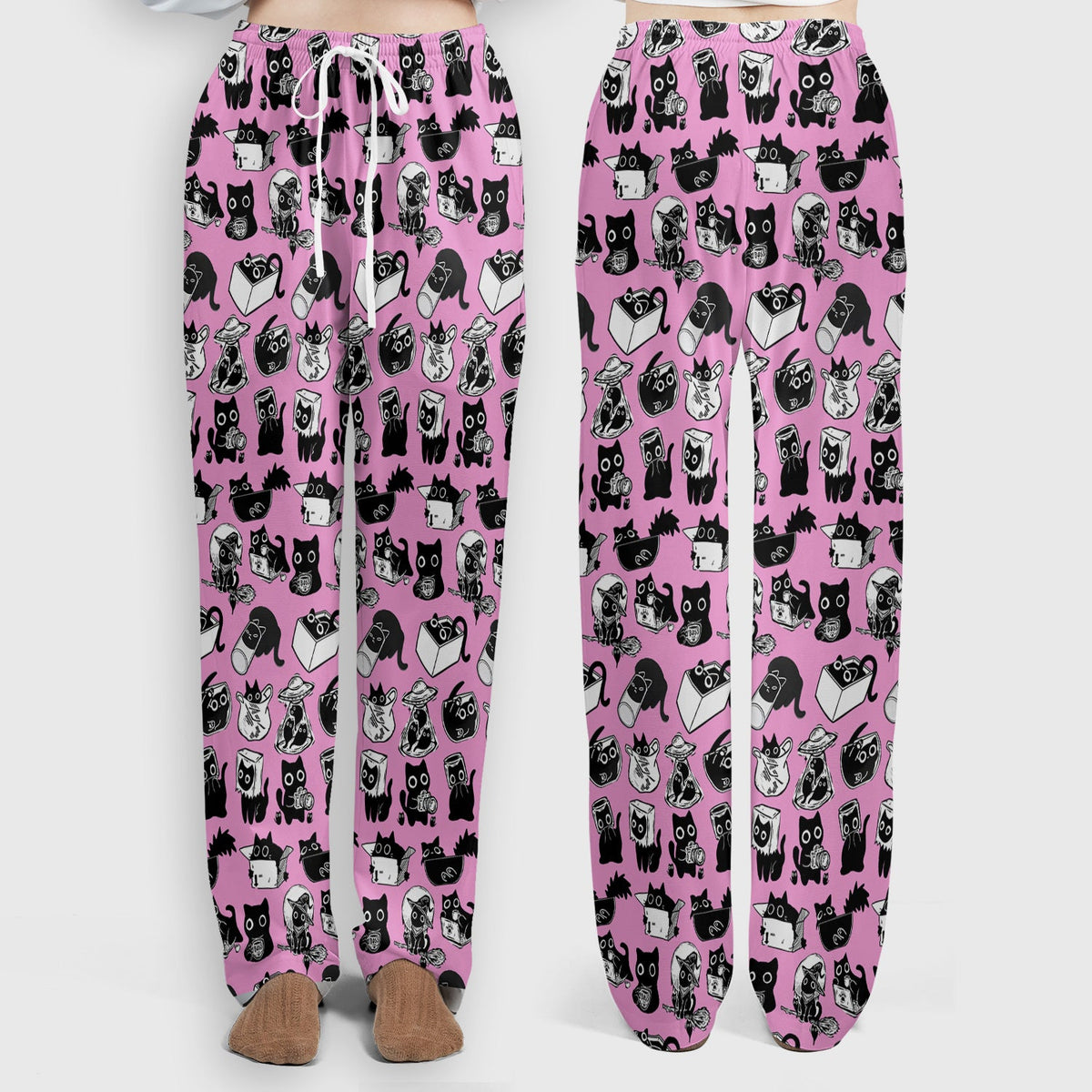 Black Cat Halloween Doodle Nurse Scrub Set