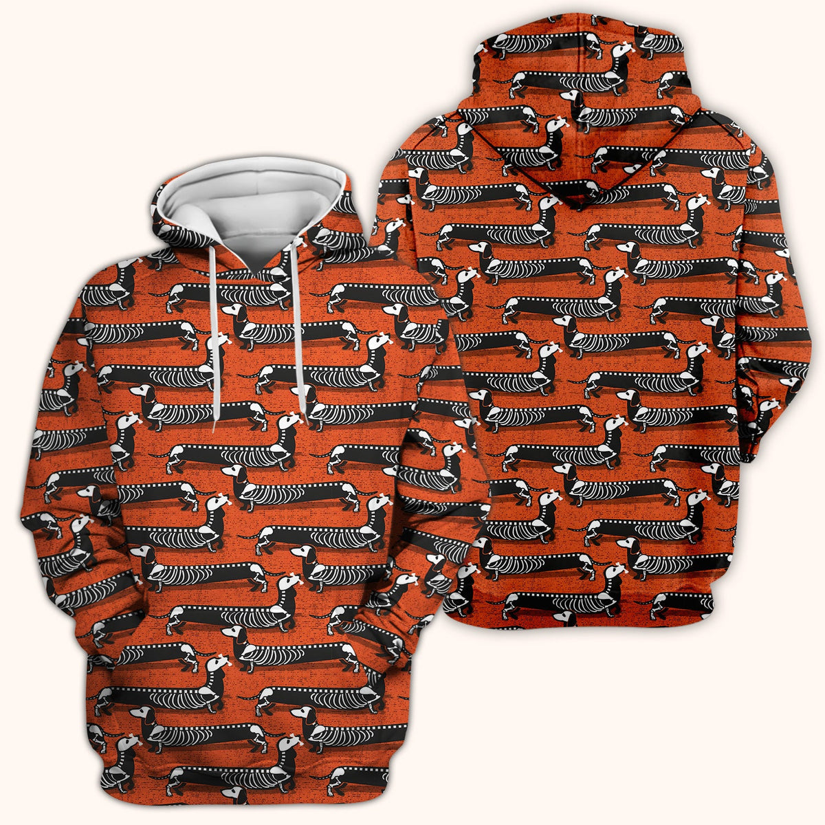 X-Ray Dachshund Skeleton Scrub Top, Comfortable Scrubs for Nurses