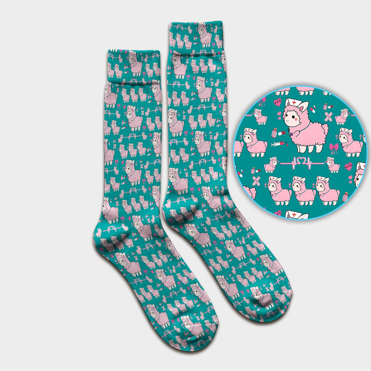 Llama Ain't Got Time For Your Drama Nurse Socks