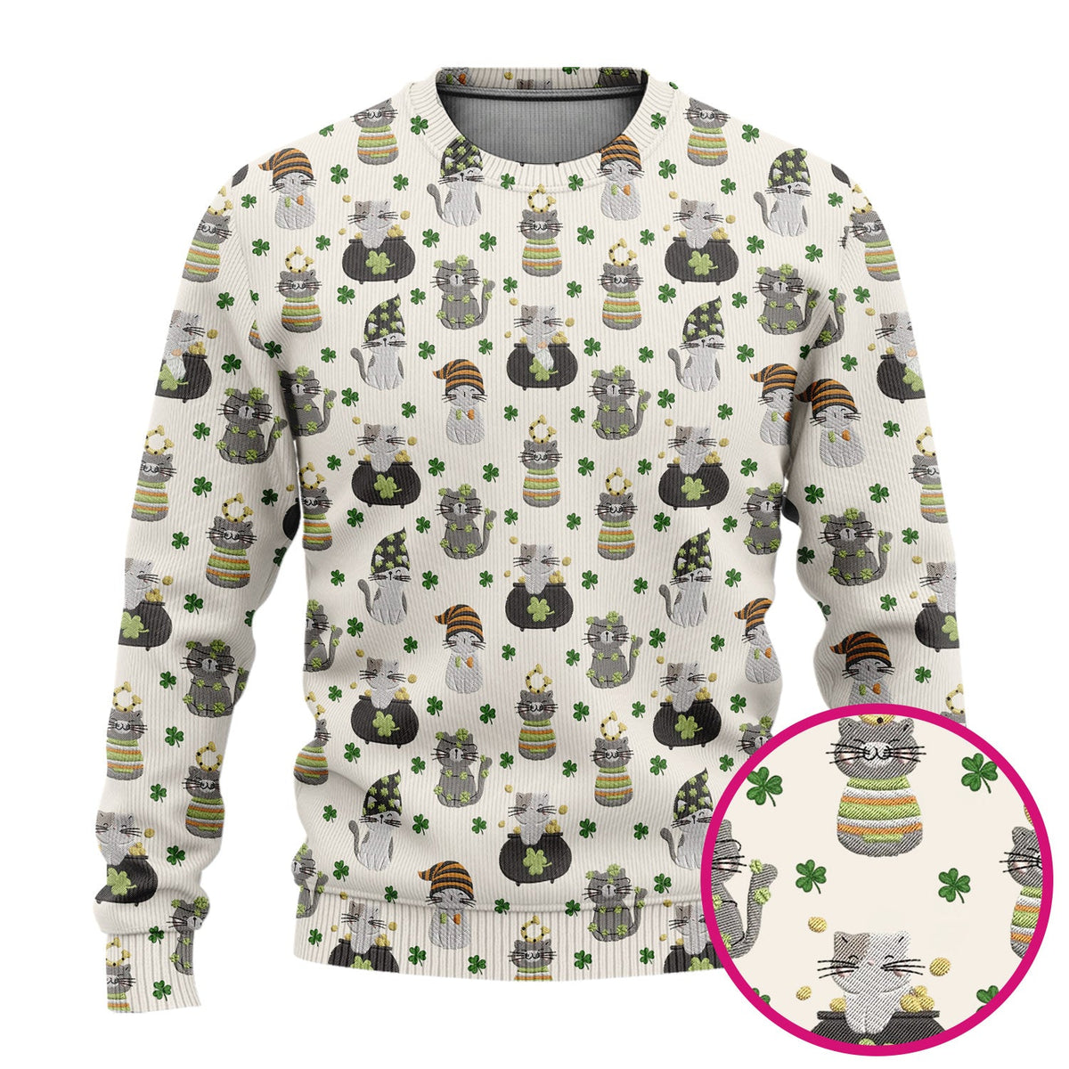 St Patrick Lucky Cat Shamrock Nurse Scrub Set