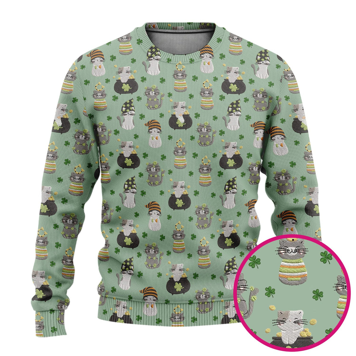 St Patrick Lucky Cat Shamrock Nurse Scrub Set