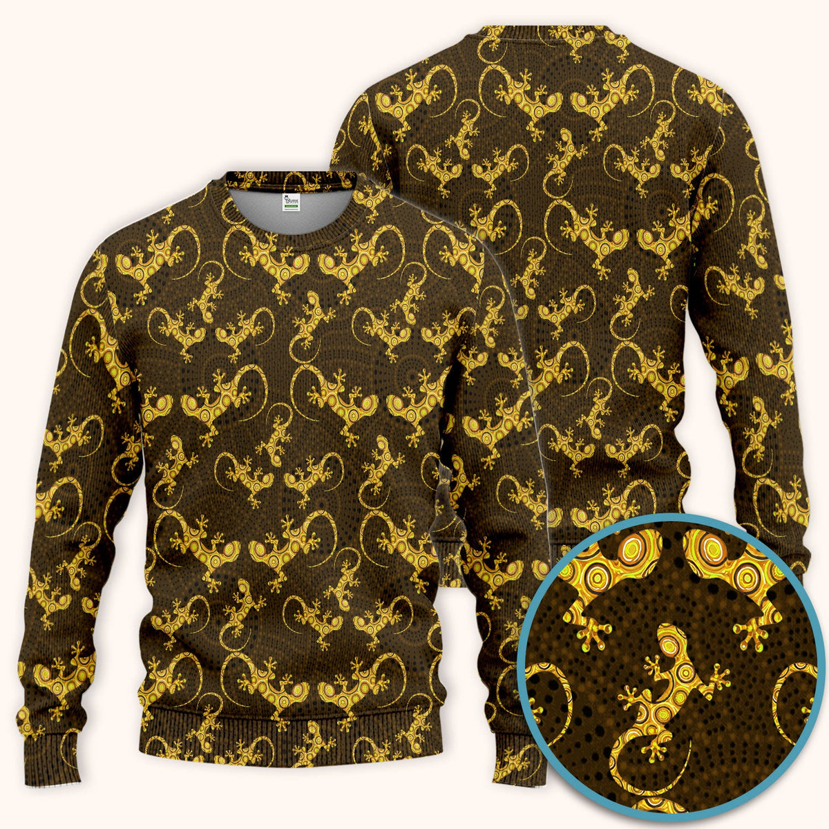 Australian Gecko Dot Art Inspired Nursing Scrub Set - Women Uniform