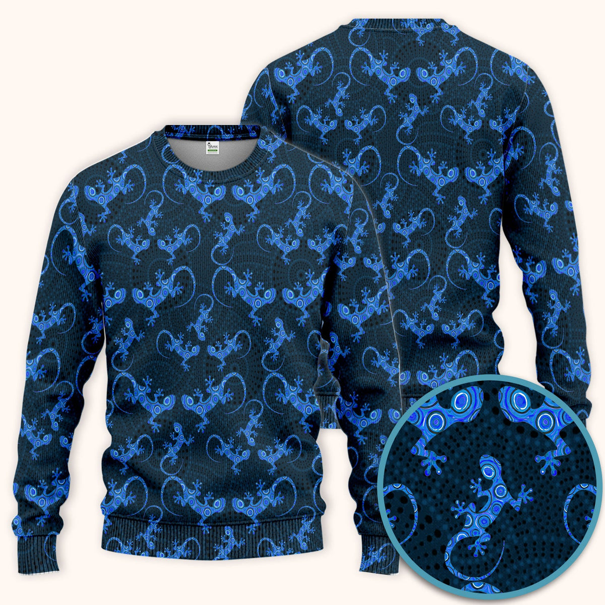 Australian Gecko Dot Art Inspired Nursing Scrub Set - Women Uniform
