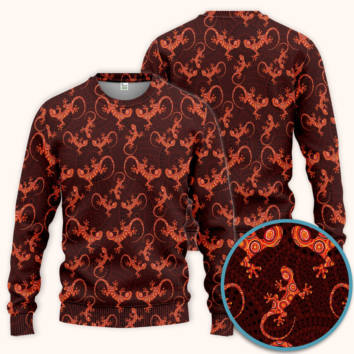Australian Gecko Dot Art Inspired Nursing Scrub Set - Women Uniform