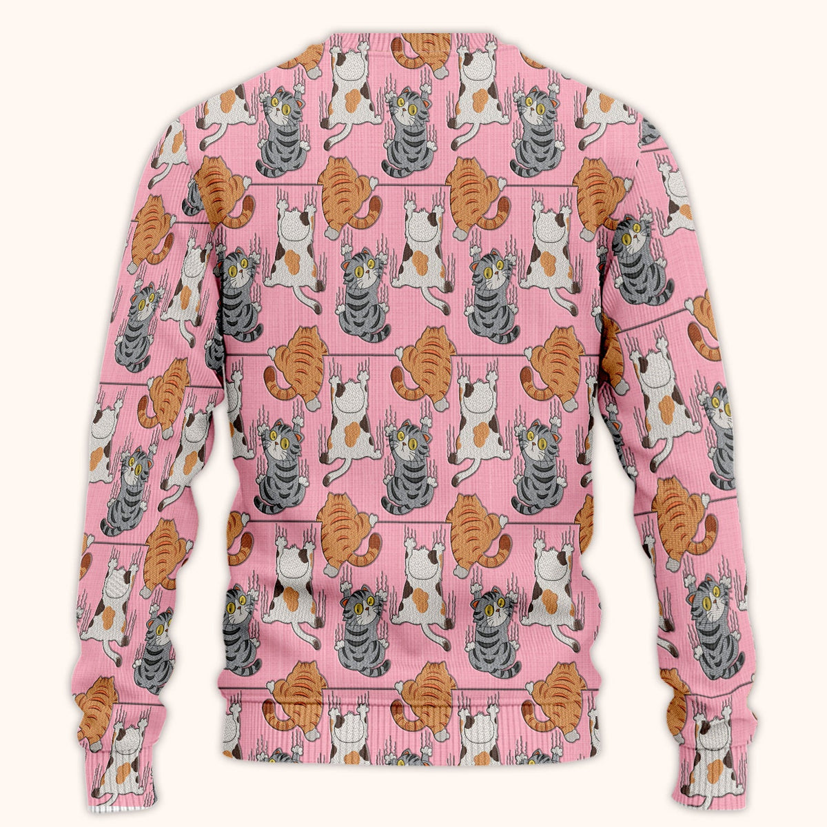 Cute Cat Pattern Nurse Scrub Set, Cats Medical Pattern Shirt, Breathable Fabrics Nursing Uniform