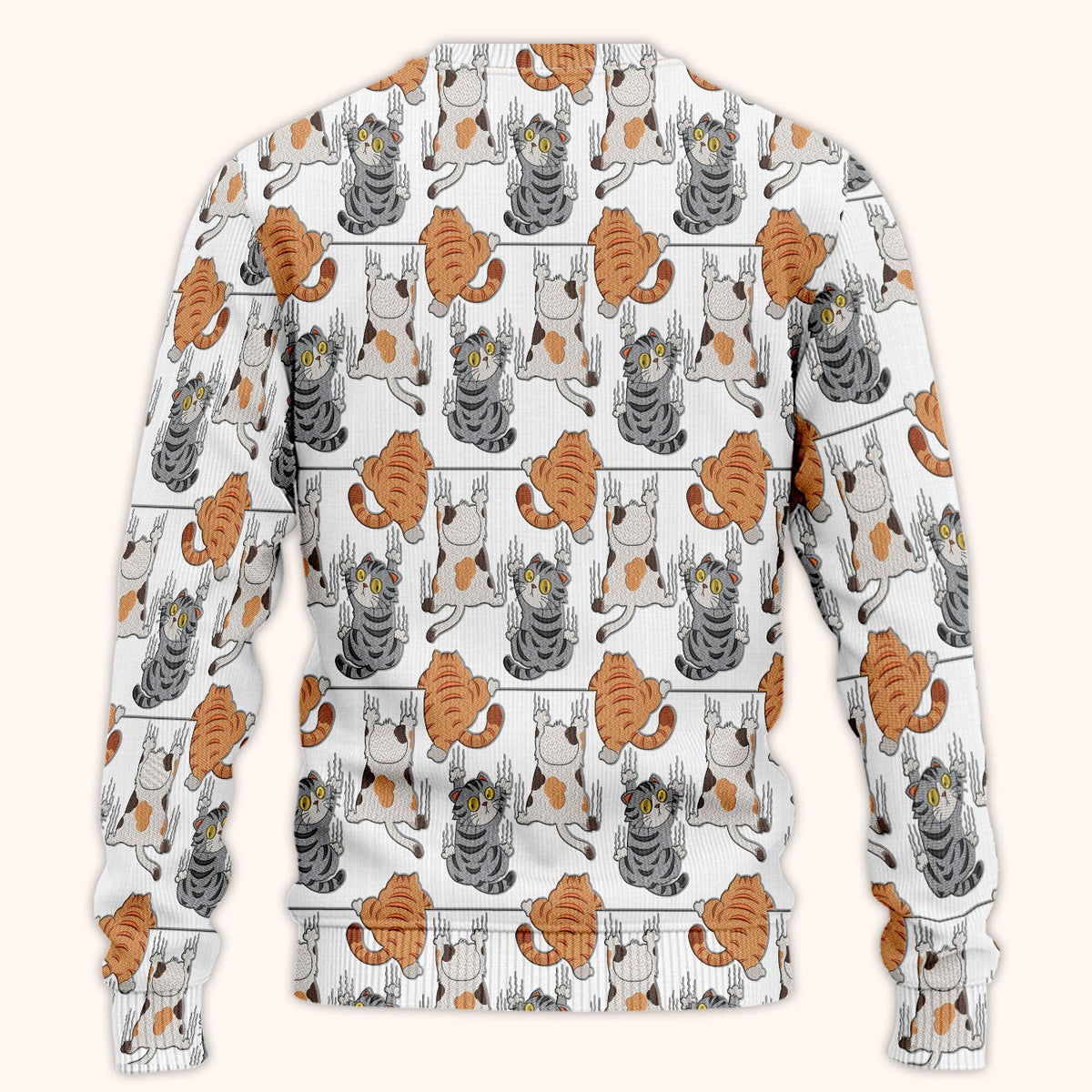 Cute Cat Pattern Nurse Scrub Set, Cats Medical Pattern Shirt, Breathable Fabrics Nursing Uniform