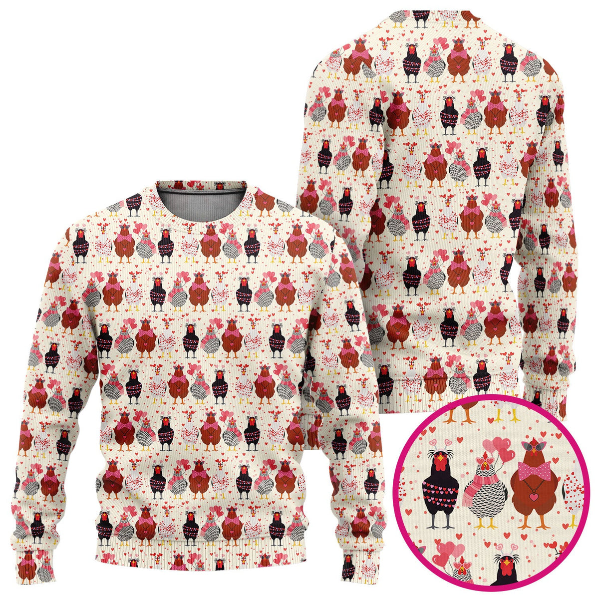 Chicken Valentine Nurse Scrub Set