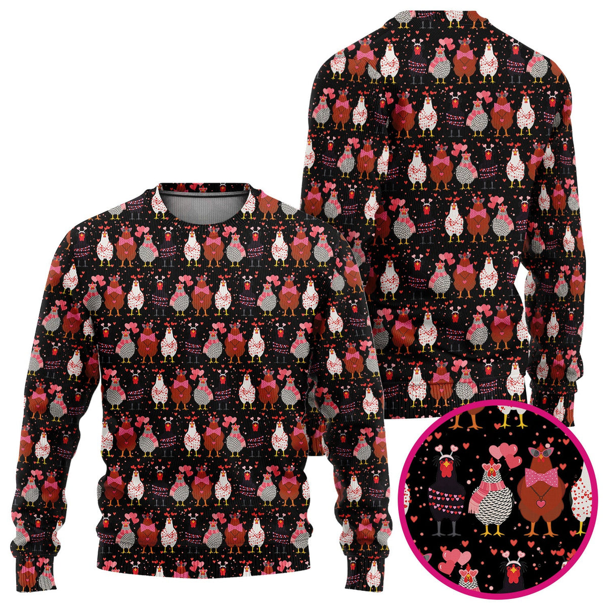 Chicken Valentine Nurse Scrub Set