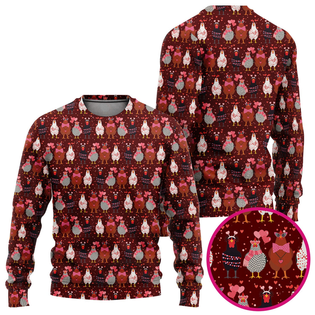 Chicken Valentine Nurse Scrub Set