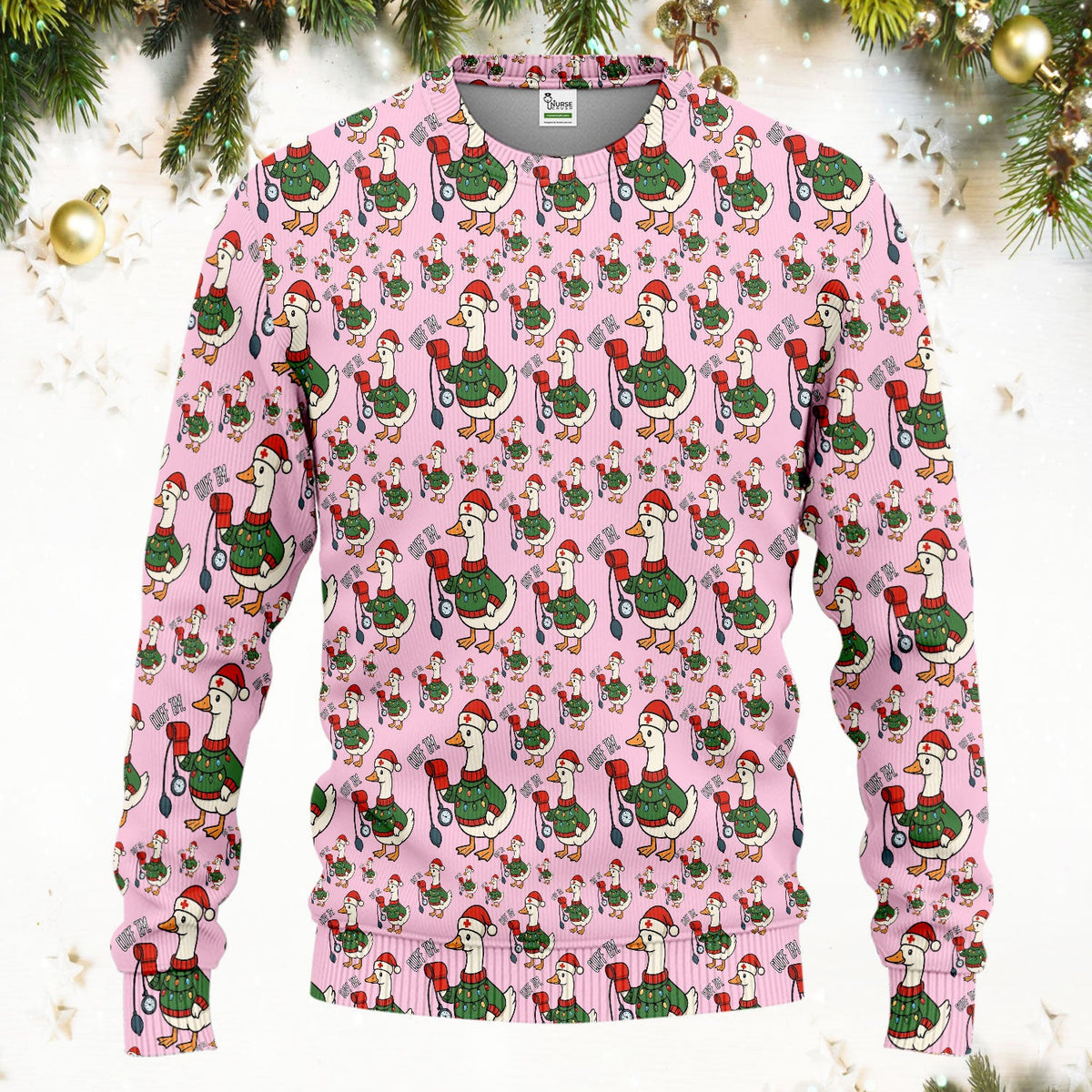 Christmas Duck Nurse Scrub Set