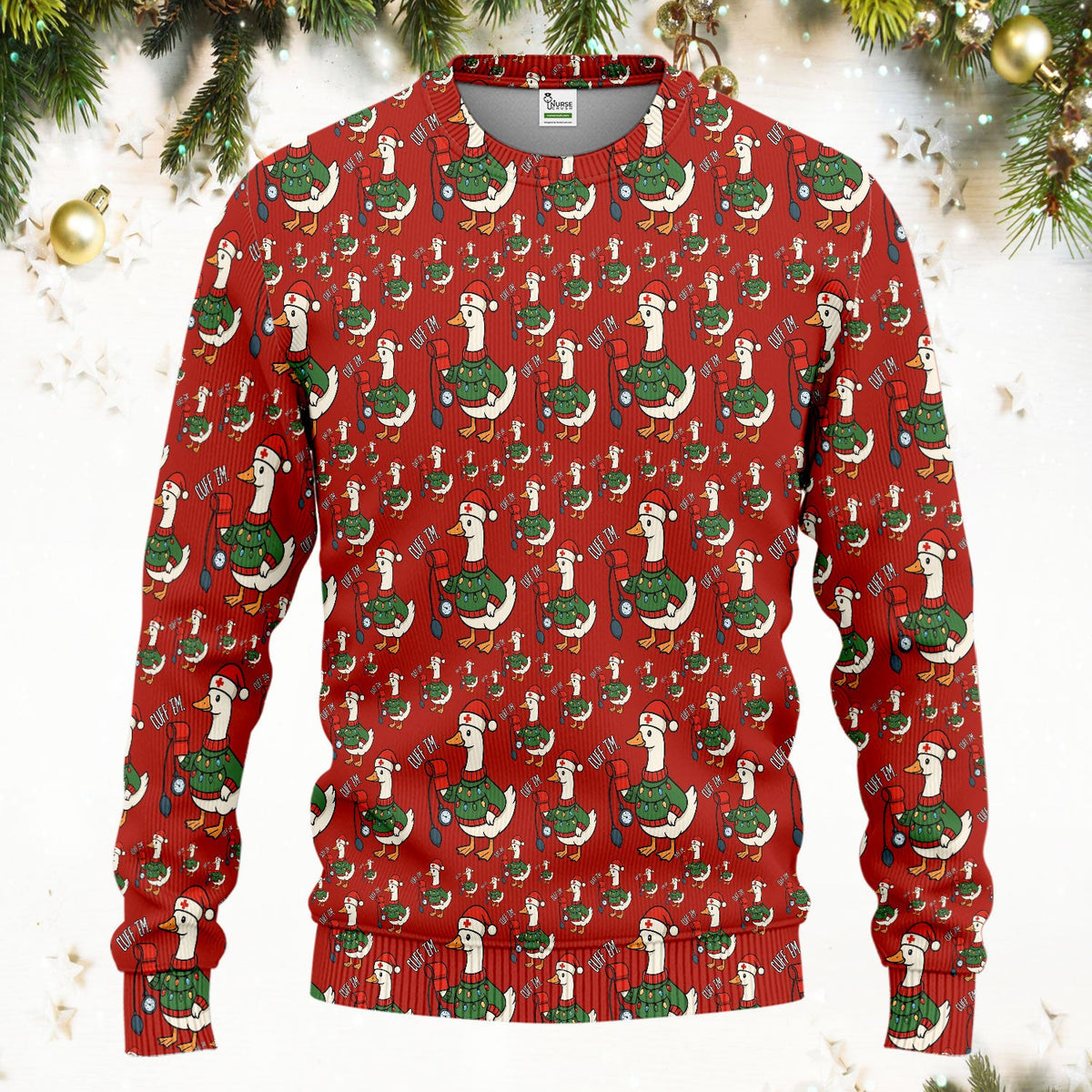 Christmas Duck Nurse Scrub Set