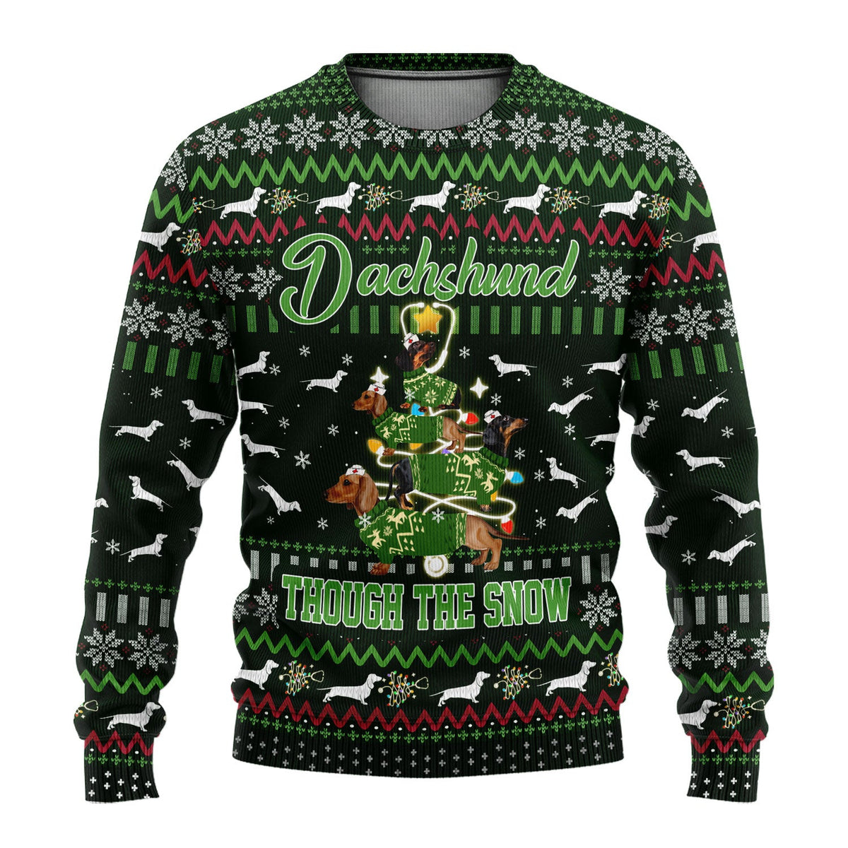 Dachshund Xmas Tree Ugly Christmas Sweater