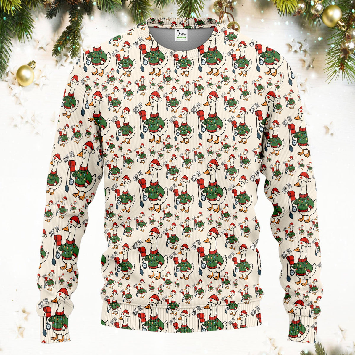 Christmas Duck Nurse Scrub Set