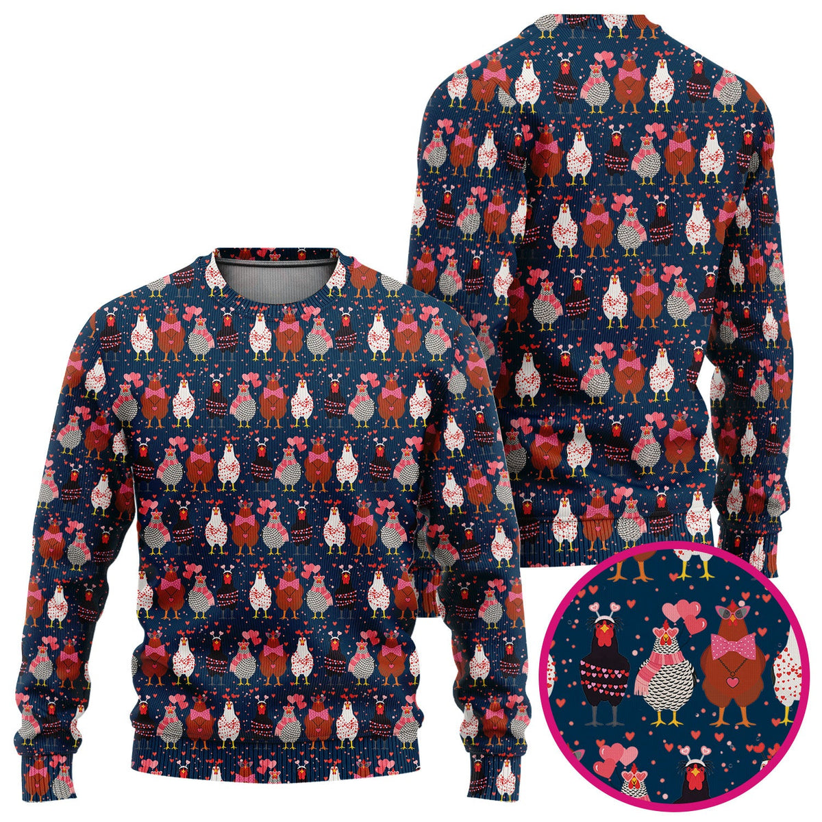 Chicken Valentine Nurse Scrub Set