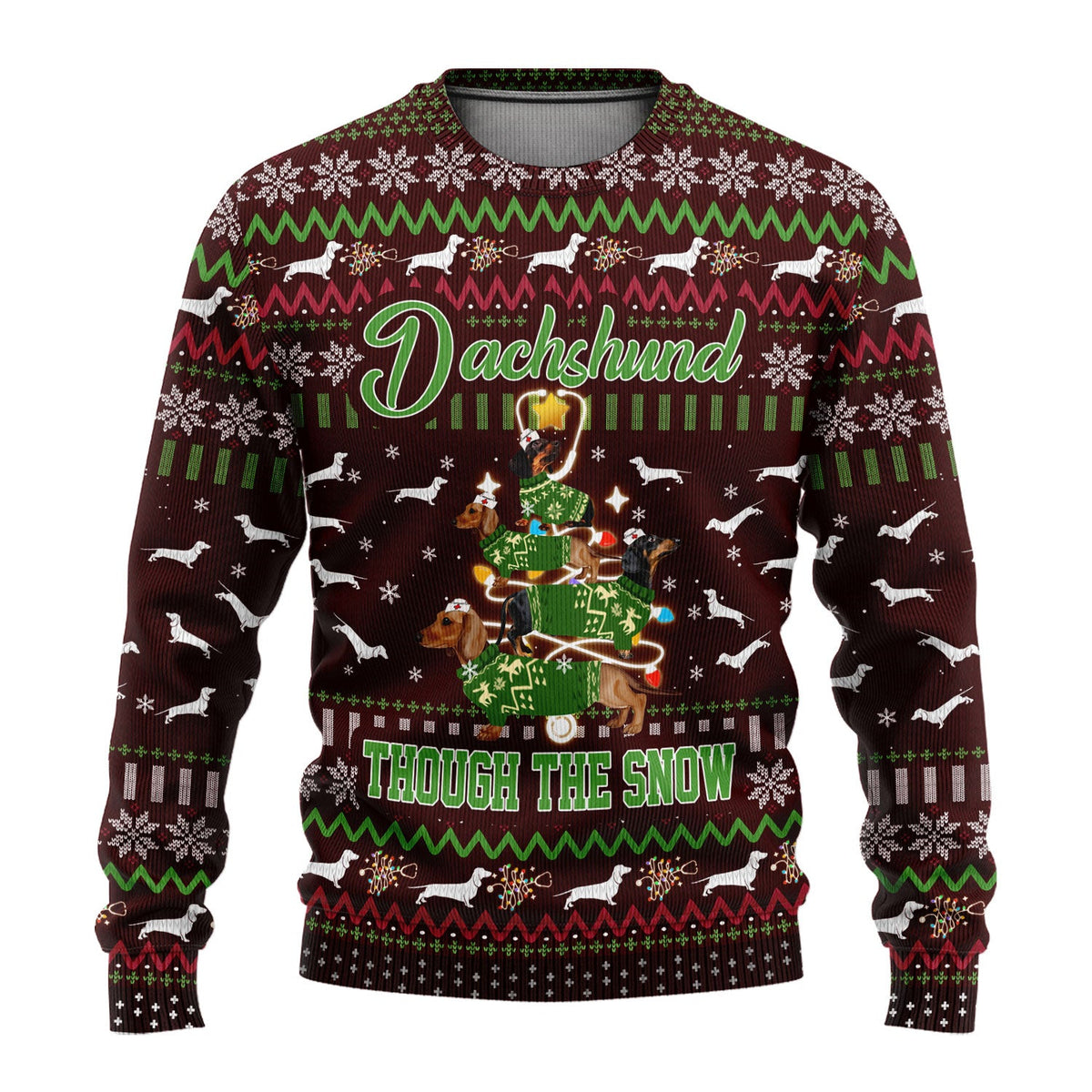 Dachshund Xmas Tree Ugly Christmas Sweater