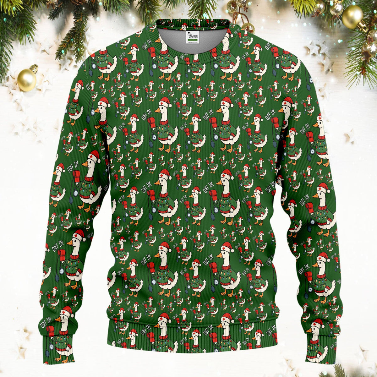 Christmas Duck Nurse Scrub Set