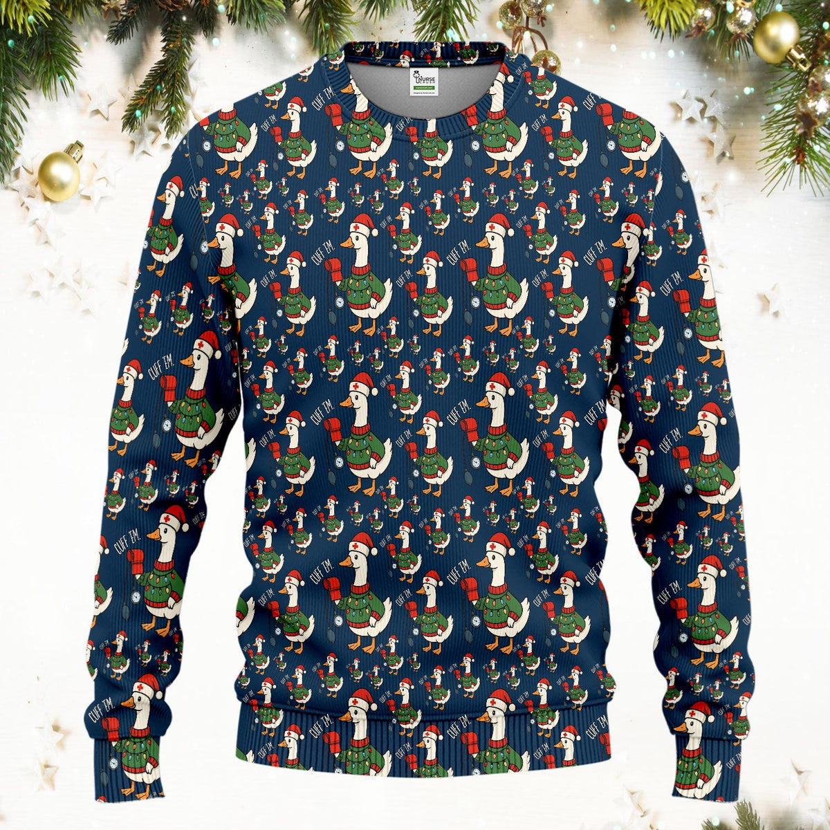 Christmas Duck Nurse Scrub Set