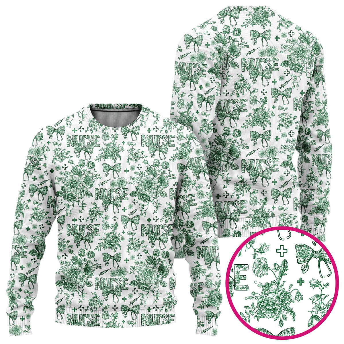 Toile De Jouy Floral Nurse Scrub Set
