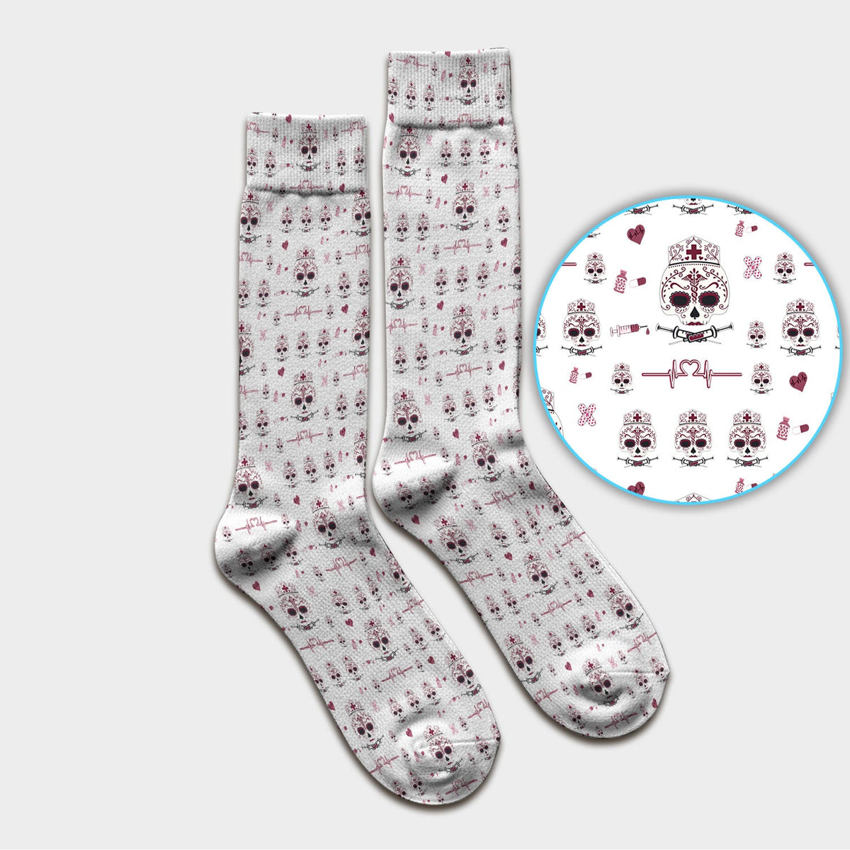 Sugar Skull Nurse Socks