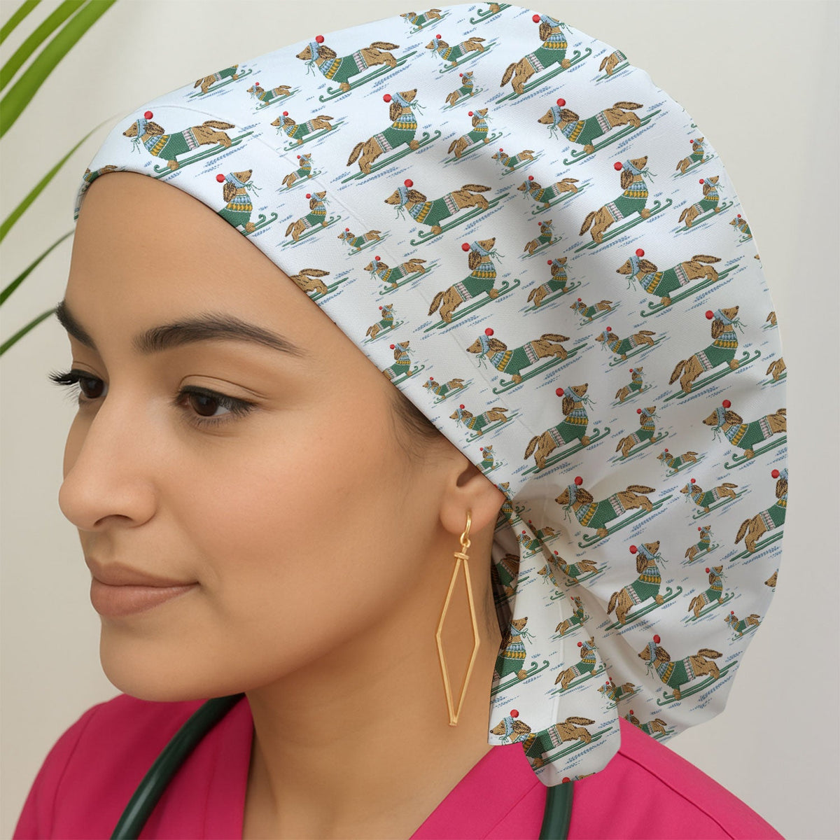 Dachshund Winter Scrub Cap