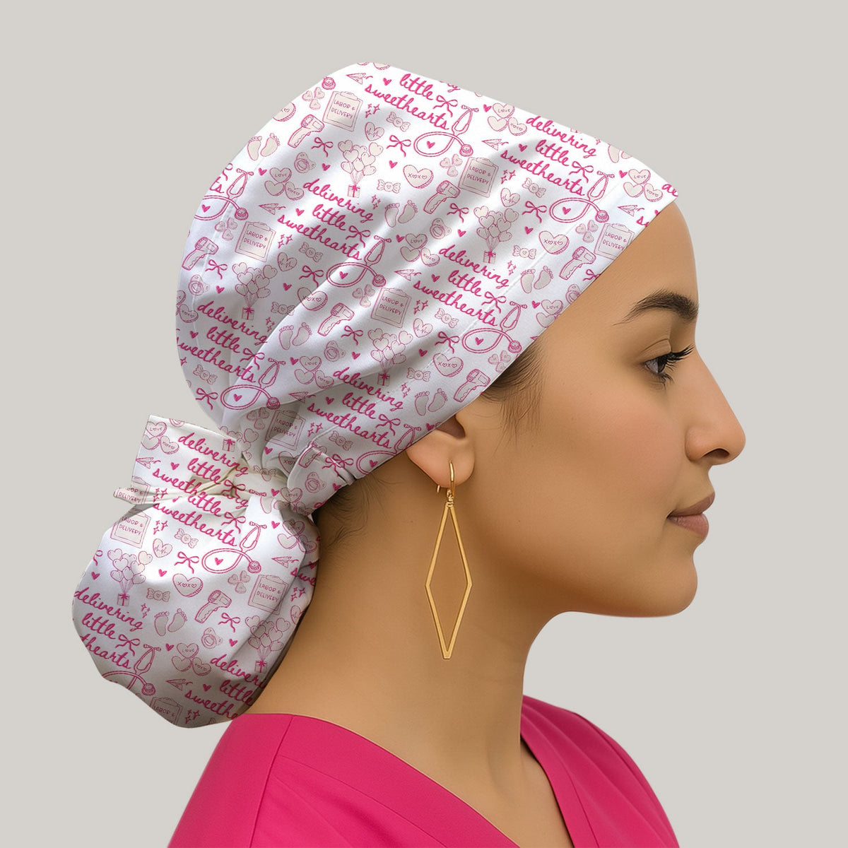 Valentine Labor Delivery XOXO Scrub Cap